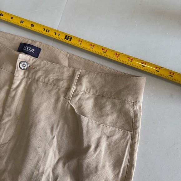 NYDJ Stretch Linen Khaki Trouser Pants MAKB2219 Womens size 14 - Picture 9 of 10